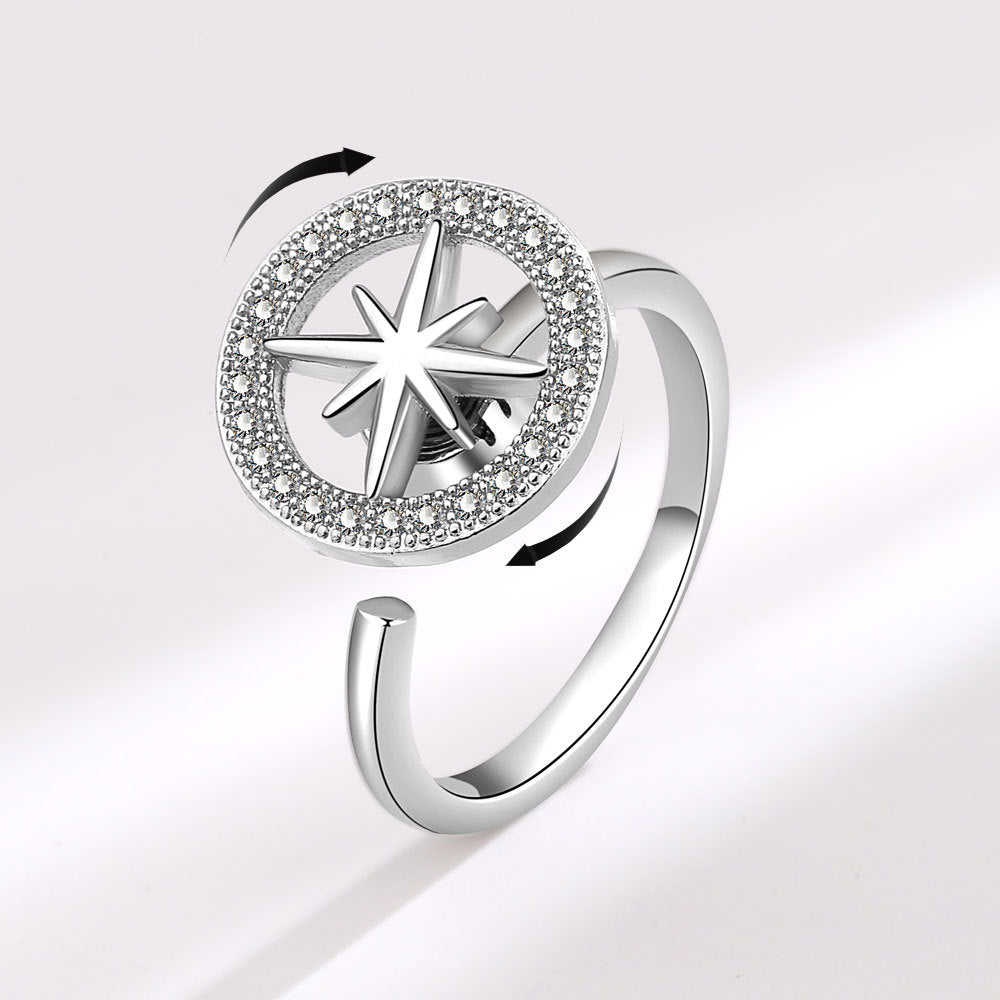 European And American Fashion Rotatable Geometric Ring Accessories